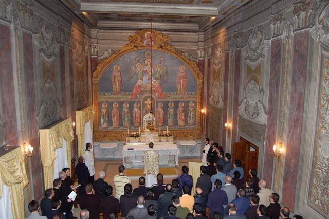 L'affresco celebrativo del Concordato di Worms, nella Cappella della Fiducia (Pontificio Seminario Romano Maggiore)