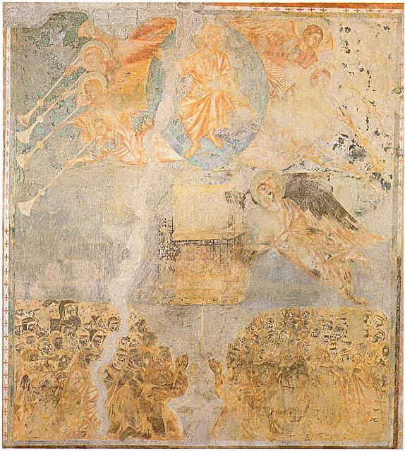 Cimabue, transetto sinistro, Gli angeli con le sette trombe e la presentazione dei santi e delle loro preghiere