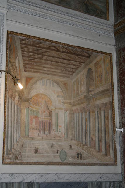 La basilica di San Pietro: affresco di Filippo Gagliardi (metà del seicento)
