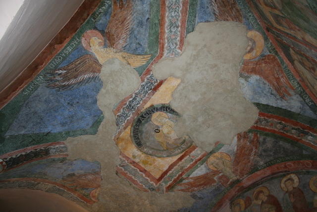 Santa Pudenziana, Oratorio Mariano: Agnus Dei e simboli degli evangelisti nella volta