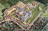 St Augustine's Abbey (aerial view reconstruction drawing)