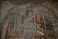 San Saba . IV navata: papa (Gregorio Magno?) con due figure di santi