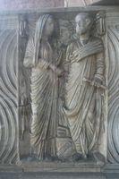 San Saba all'Aventino: sarcofago con la dextrarum iunctio nel portico