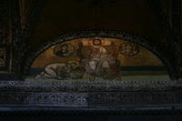 İstanbul: Santa Sofia. Portale d'ingresso con Cristo pantocratore adorato dall'imperatore Leone VI (clicca per leggere oltre)