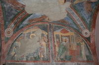 Santa Pudenziana, Oratorio Mariano: a sinistra, predicazione di S.Paolo, a destra, S. Paolo che battezza Timoteo e Novato
