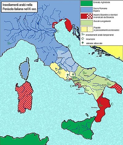 Insediamenti arabi in Italia nel IX sec.