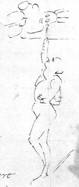 Schizzo di Michelangelo: Michelangelo dipinge la Sistina Schizzo di Michelangelo: Michelangelo dipinge la Sistina