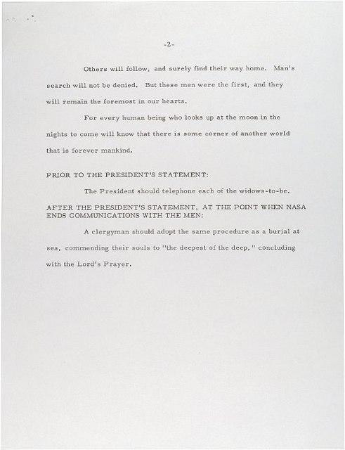 Apollo 11 telegramma in caso morte 2