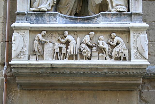 Orsanmichele: Nanni di Banco, corporazione degli scultori