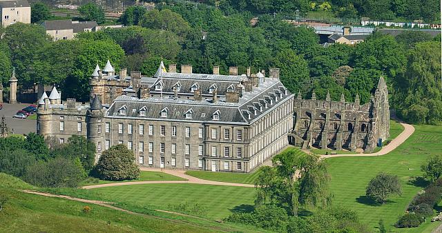 Holyrood Palace from Arthur's Seat in Edinburgh