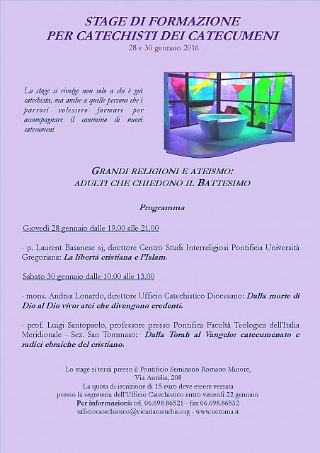 Volantino stage catechisti catecumeni 2016