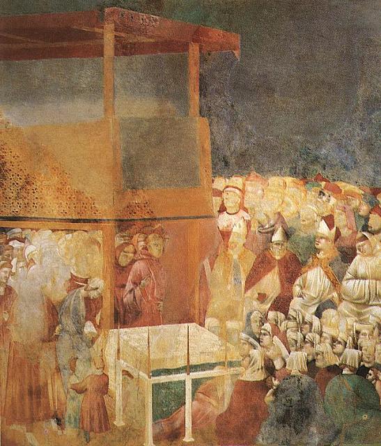 Canonizzazione di Francesco da parte di Gregorio IX, dinanzi alla chiesa di San Giorgio in Assisi nel 1228