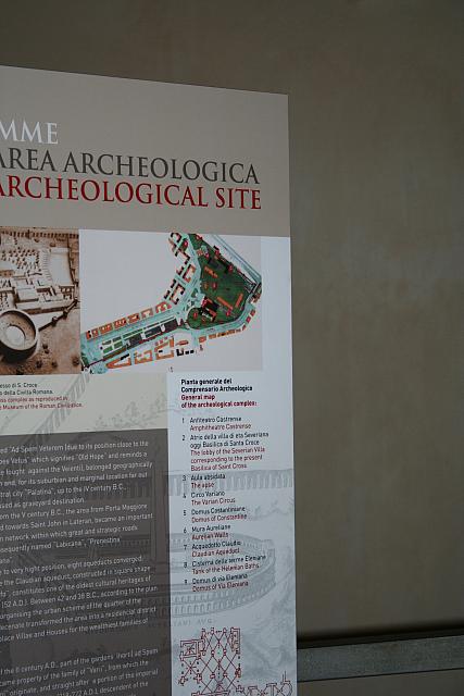 Pannello con pianta dell'area archeologica di Santa Croce in Gerusalemme