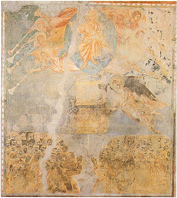 Cimabue, transetto sinistro, Gli angeli con le sette trombe e la presentazione dei santi e delle loro preghiere