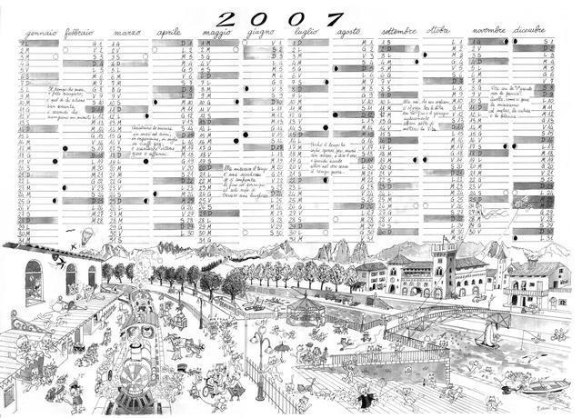 Calendario 2007 disegnato per gli amici da Bruno Amati