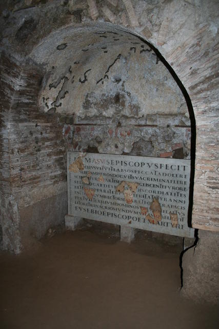 Catacombe di San Callisto: iscrizione damasiana di papa Eusebio