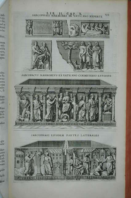 Sarcofagi paleocristiani dal volume Roma subterranea di Antonio Bosio (1659)