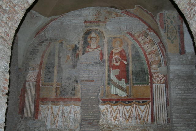 San Saba. IV navata: papa (Gregorio Magno?) con due figure di santi