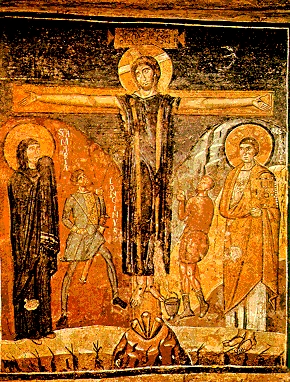 Santa Maria Antiqua, Il crocifisso con Maria e Giovanni (VIII secolo)