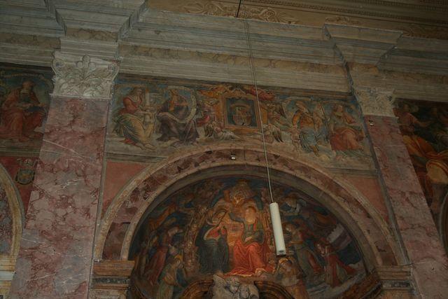 San Pietro in Montorio: scuola di Pinturicchio, le quattro virtù cardinali e lo stemma dei "re cattolici"