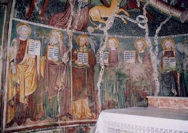 Teoria degli Apostoli, dipinta da Giovanni De Campo nel 1461 per l’Oratorio cimiteriale dei SS. Nazzaro e Celso di Sologno (NO).