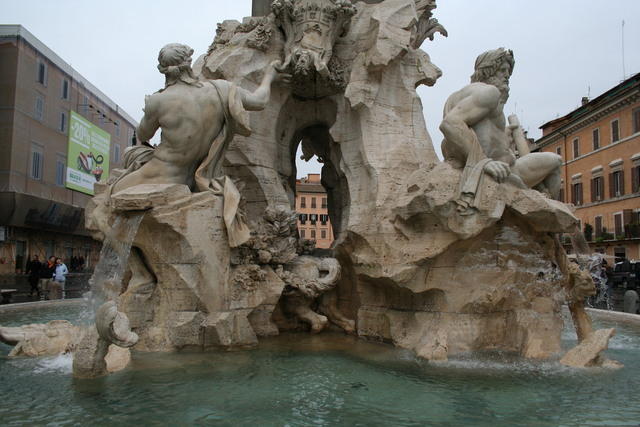 Gian Lorenzo Bernini, piazza Navona, Fontana dei quattro fiumi (clicca per la spiegazione)