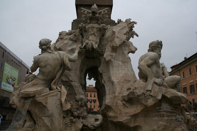 Gian Lorenzo Bernini, piazza Navona, Fontana dei quattro fiumi (clicca per la spiegazione)