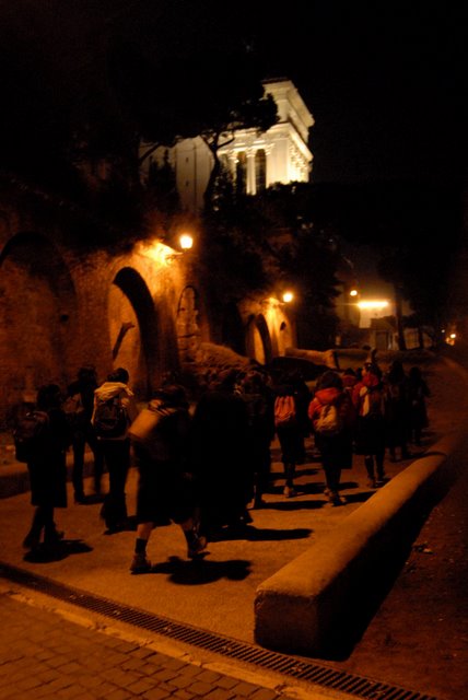 NOTTEBIANCA SAN PAOLO 28 febbraio 2009: verso piazza Venezia