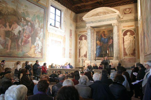 S. Gregorio al Celio, oratorio di S. Andrea: lezione del corso di storia della chiesa sulla figura di S. Gregorio Magno