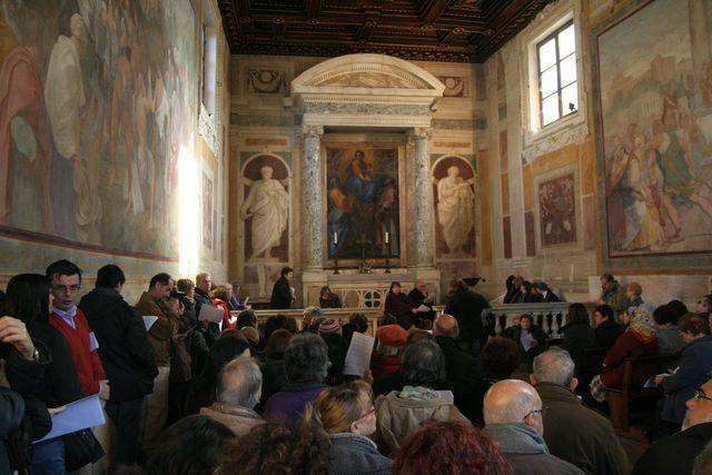 S. Gregorio al Celio, oratorio di S. Andrea: lezione del corso di storia della chiesa sulla figura di S. Gregorio Magno