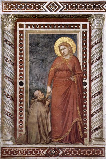 Giotto, Assisi, Basilica Inferiore, Cappella della Maddalena, Il vescovo Pontano e la Maddalena