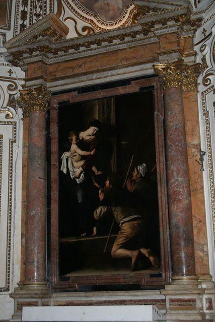 Sant'Agostino in Campo Marzio: Madonna dei pellegrini (o di Loreto) del Caravaggio