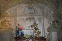 Refettorio dei monaci cistercensi con la Cena di Emmaus di Mattia Bortoloni