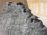 Masada: modellino del palazzo settentrionale erodiano, costruito su tre livelli