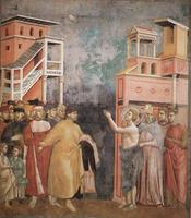 Francesco rinunzia ai beni del padre ed è accolto dal vescovo