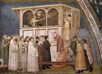 I tre affreschi del ciclo giottesco di Francesco nel transetto della basilica inferiore: Resurrezione del ragazzo a Suessa