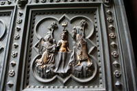 Battistero, Porta del Battista di Andrea Pisano, Il Battista battezza Gesù nel Giordano