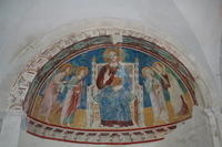 Abbazia di S.Giovanni in Venere, Cripta, abside di destra con Cristo fra Pietro, Paolo, Giovanni evangelista e Battista