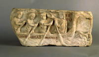 Barca mistica con Cristo al timone e gli evangelisti ai remi (Museo Pio Cristiano; Musei Vaticani)
