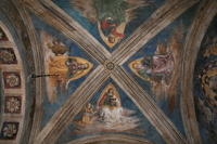 Pinturicchio, I quattro evangelisti intorno al Trigramma JHS, Jesus Hominum Salvator