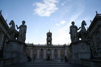 Piazza del Campidoglio, con i Dioscuri