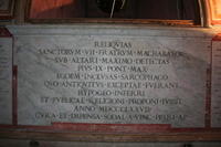 Reliquie dei sette fratelli maccabei nella cripta