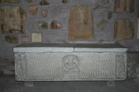 San Saba all'Aventino: sarcofago nel portico