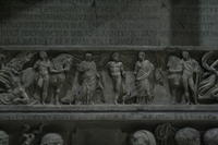 Giove fra Diana e Cerere e fra Castore e Polluce, i Dioscuri con i loro cavalli