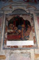 Santa Cecilia in Trastevere: lacerto di affresco con l'Apparizione di Santa Cecilia a Pasquale I