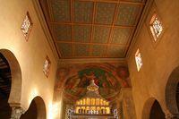 San Giorgio al Velabro: soffitto che evidenzia l'irregolarità della pianta della chiesa