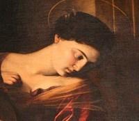 Viso della Vergine nella Madonna dei Pellegrini di Caravaggio