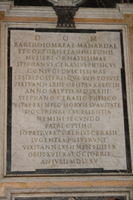 Iscrizione dedicatoria del cardinale Tiberio Cerasi per i genitori Stefano e Bartolomea