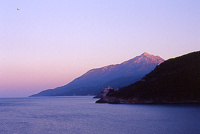 Il monte Athos visto da Pantokratoros