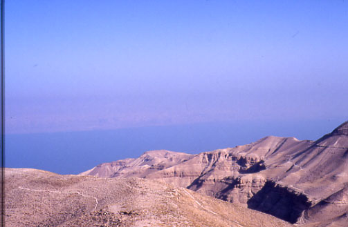 Panorama dalla fortezza di Macheronte, verso il Mar Morto e Israele 
